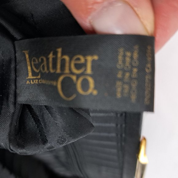 Liz Claiborne Leather Co Black Snap Crossbody Clutch Satchel Shape - Picture 10 of 16